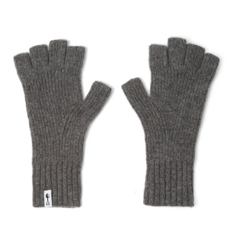 American Trench | Fingerless Cashmere Gloves | Grey